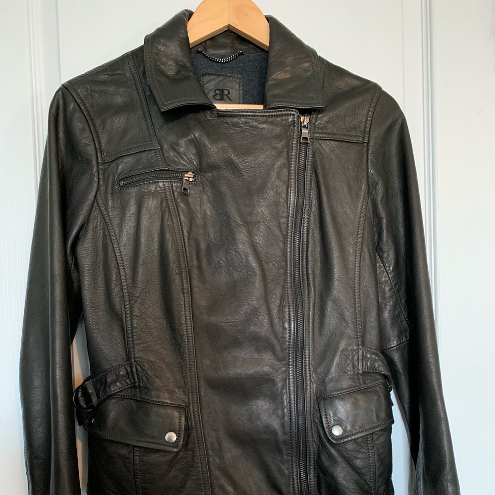 Banana Republic Monogram Leather Jacket Size: M